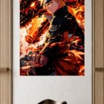 Blazing Spiral Headband Warrior metal wall art print, view 4