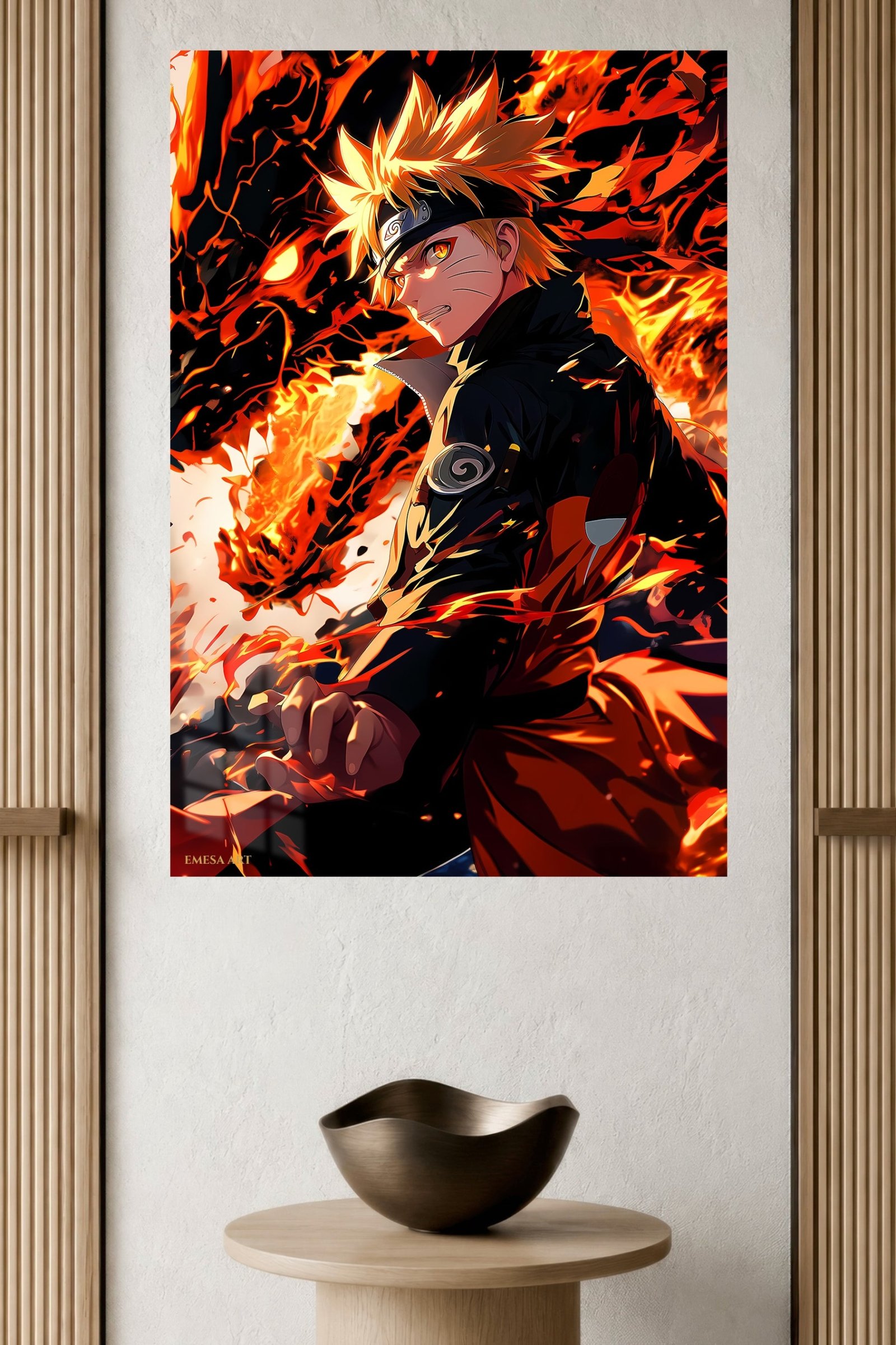 Blazing Spiral Headband Warrior metal wall art print, view 4