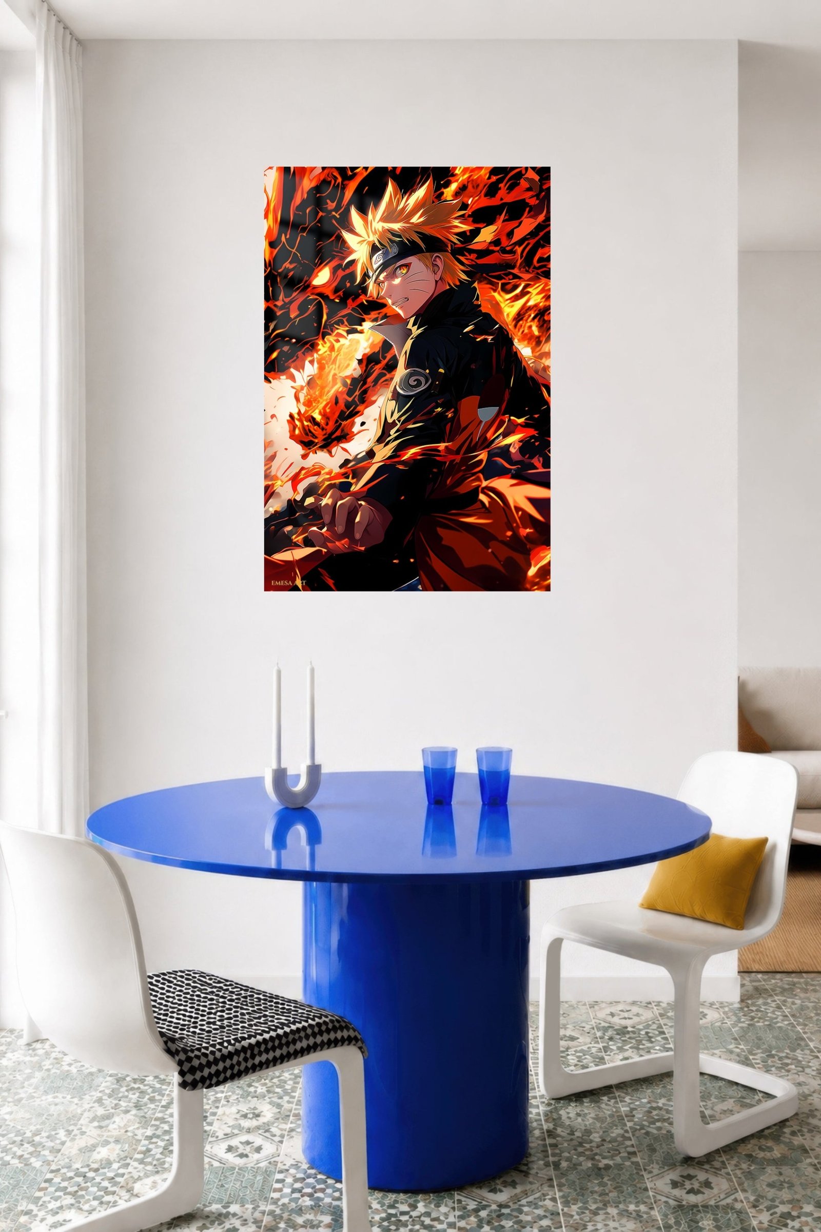 Blazing Spiral Headband Warrior metal wall art print, view 5