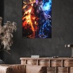 Fire and Shadow Rival Warriors metal wall art print, view 4