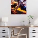Wild Boar Mask Warrior metal wall art print, view 5