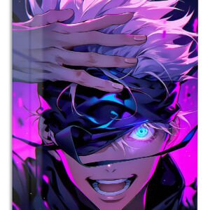 Neon Visor Hero metal wall art print