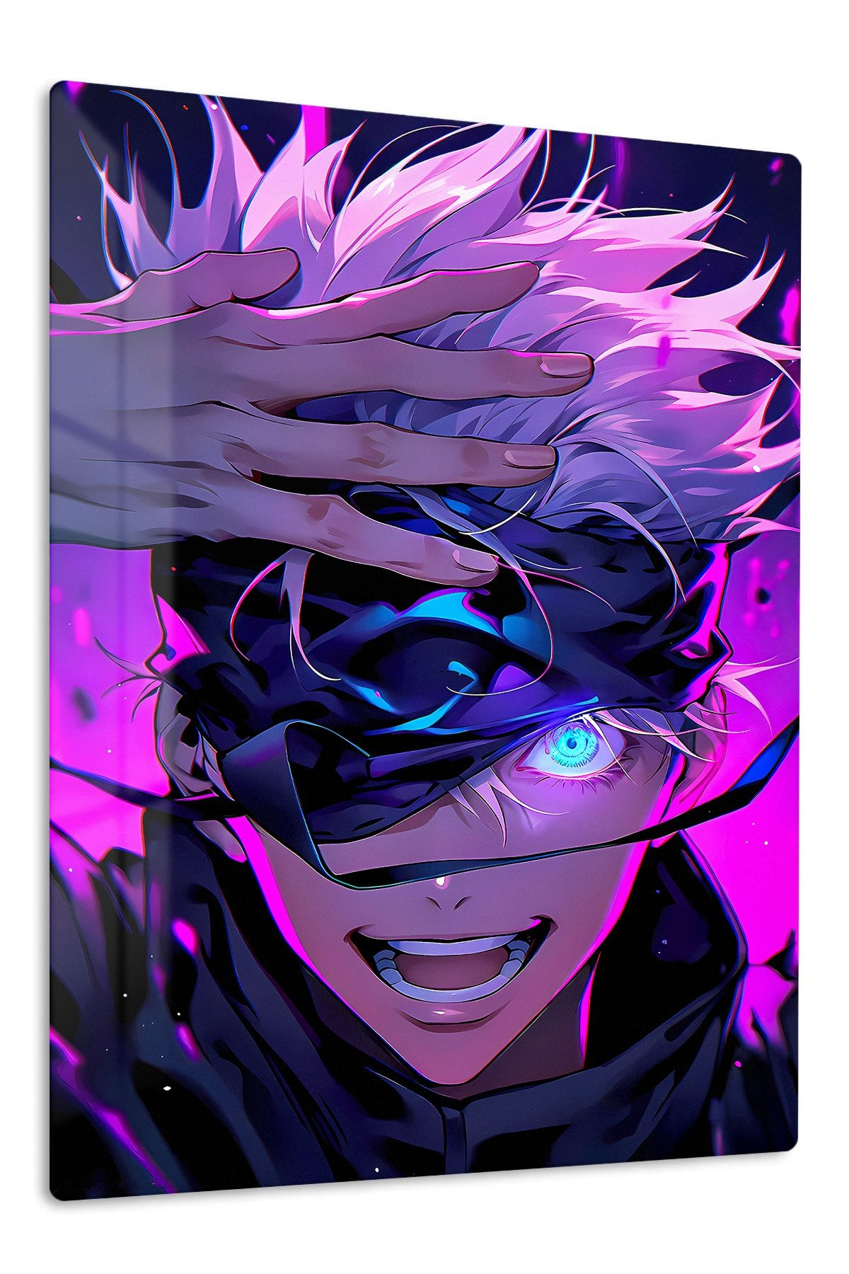 Neon Visor Hero metal wall art print