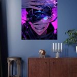 Neon Visor Hero metal wall art print, view 4