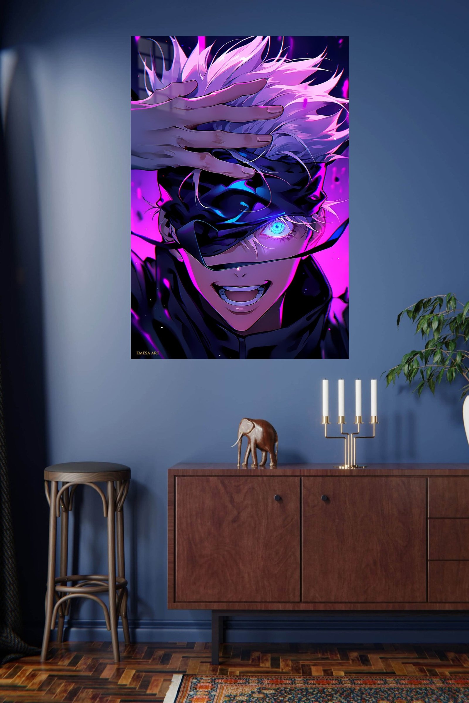 Neon Visor Hero metal wall art print, view 4