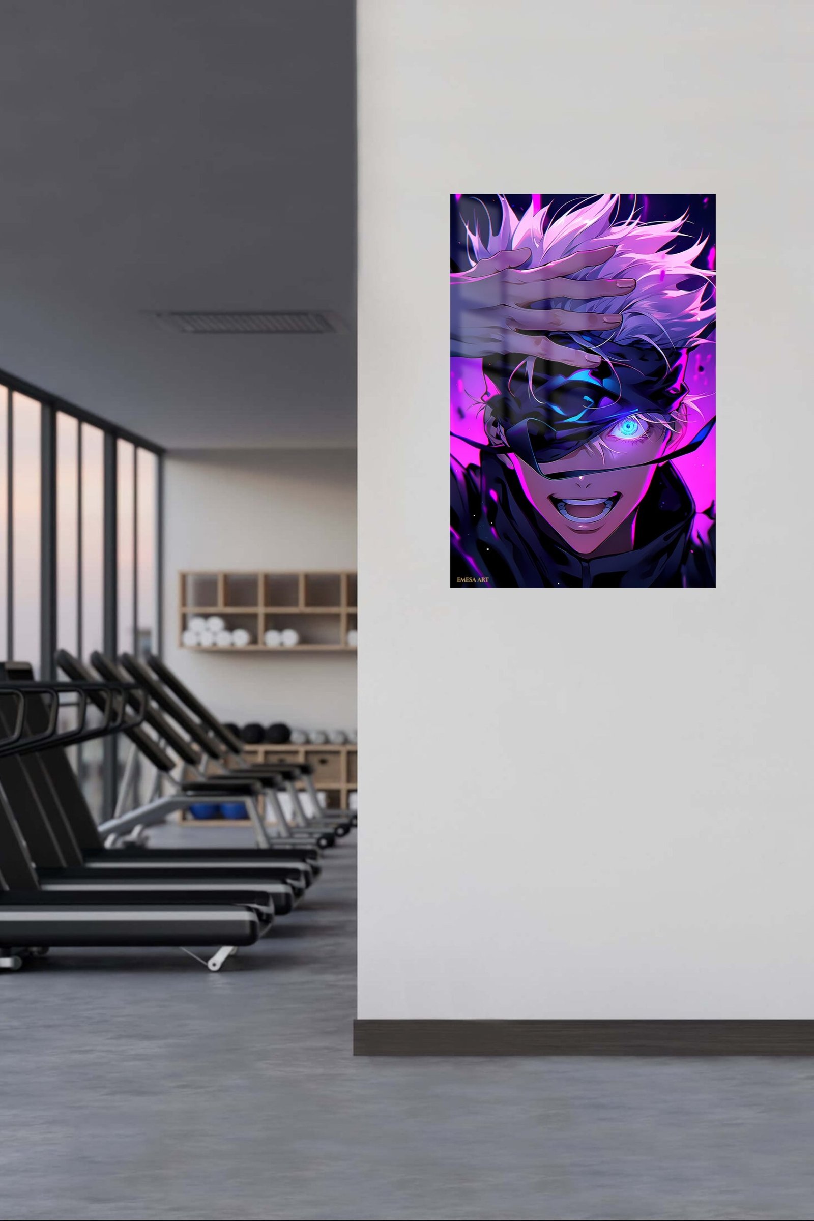 Neon Visor Hero metal wall art print, view 5