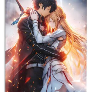 Emberlit Fantasy Embrace metal wall art print