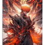 Blazing Shadow Warrior metal wall art print