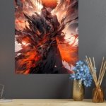 Blazing Shadow Warrior metal wall art print, view 4
