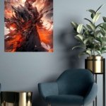 Blazing Shadow Warrior metal wall art print, view 5