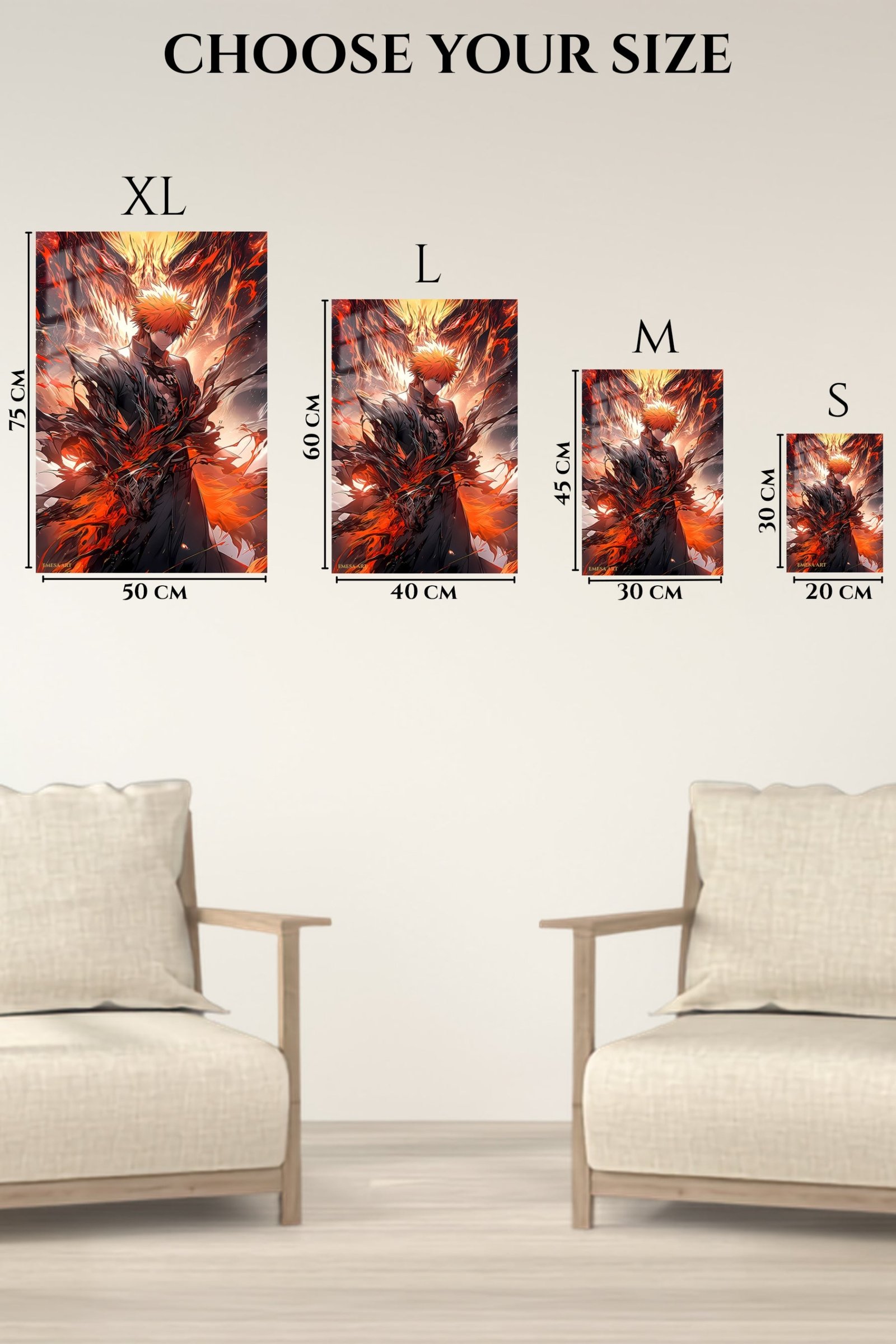Blazing Shadow Warrior metal wall art print, view 6