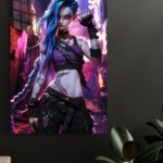 Neon Blue Braid Rebel metal wall art print, view 4