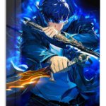 Azure Blade Guardian metal wall art print
