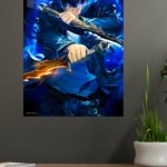 Azure Blade Guardian metal wall art print, view 4