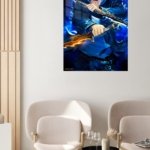 Azure Blade Guardian metal wall art print, view 5