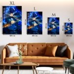 Azure Blade Guardian metal wall art print, view 6