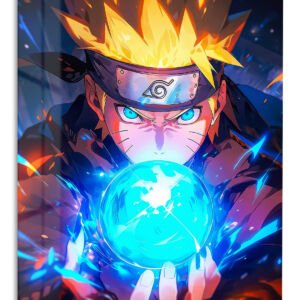 Blazing Ninja Energy Orb metal wall art print