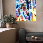 Blue-Haired Warriors Energy Clash metal wall art print, view 5