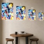 Blue-Haired Warriors Energy Clash metal wall art print, view 6