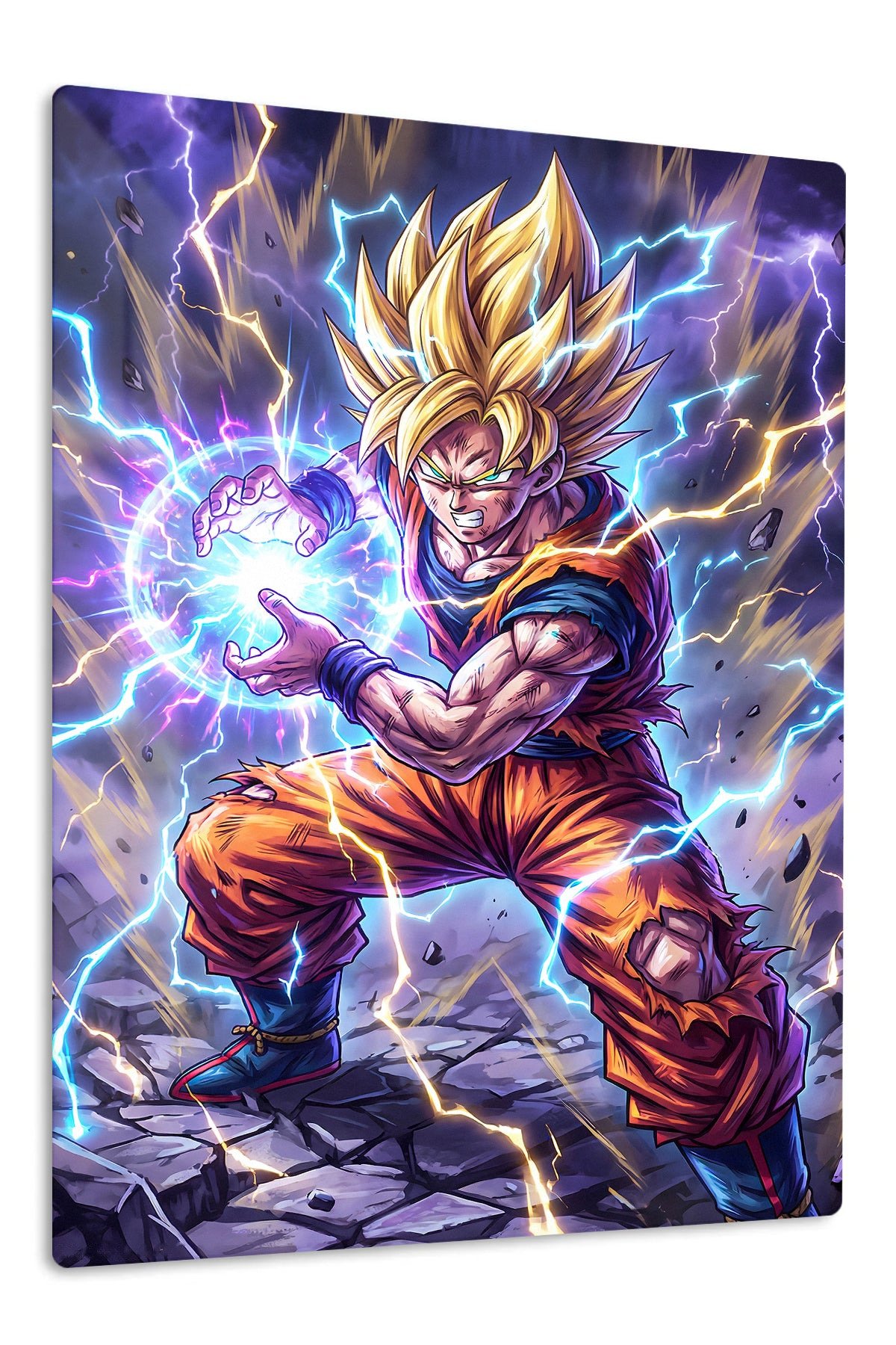 Lightning Sphere Warrior metal wall art print