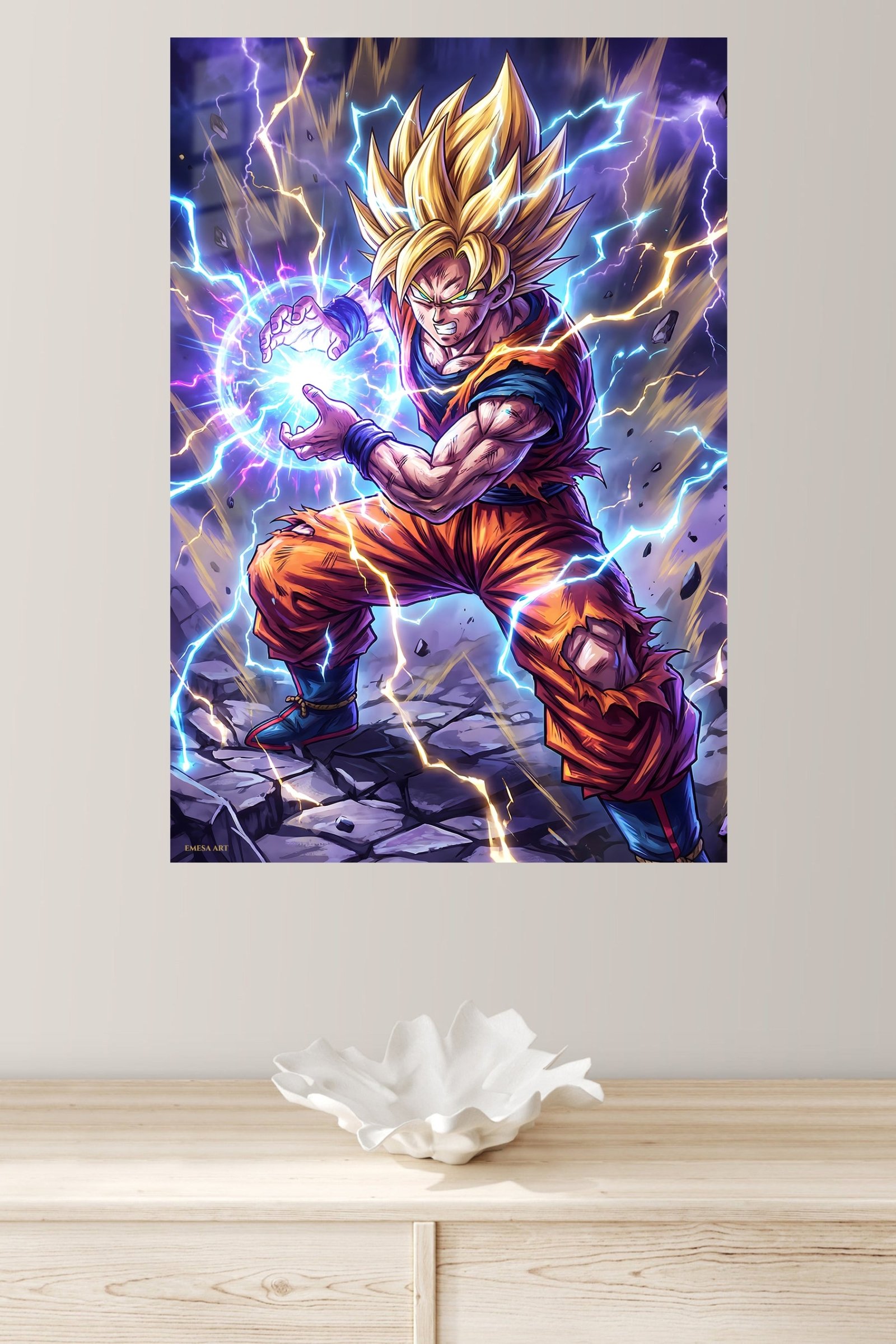 Lightning Sphere Warrior metal wall art print, view 4