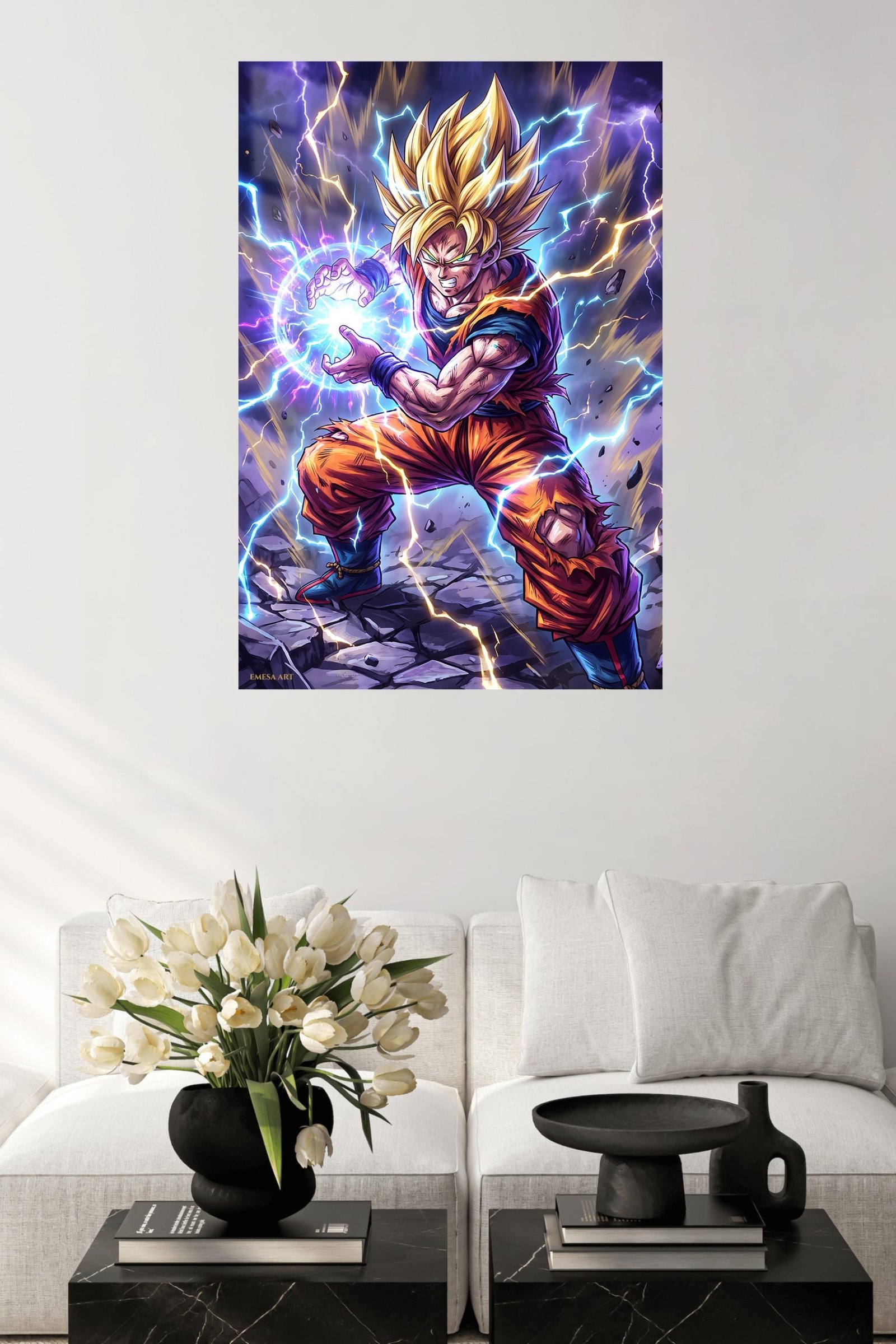 Lightning Sphere Warrior metal wall art print, view 5