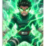 Emerald Lightning Warrior metal wall art print