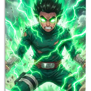 Emerald Lightning Warrior metal wall art print
