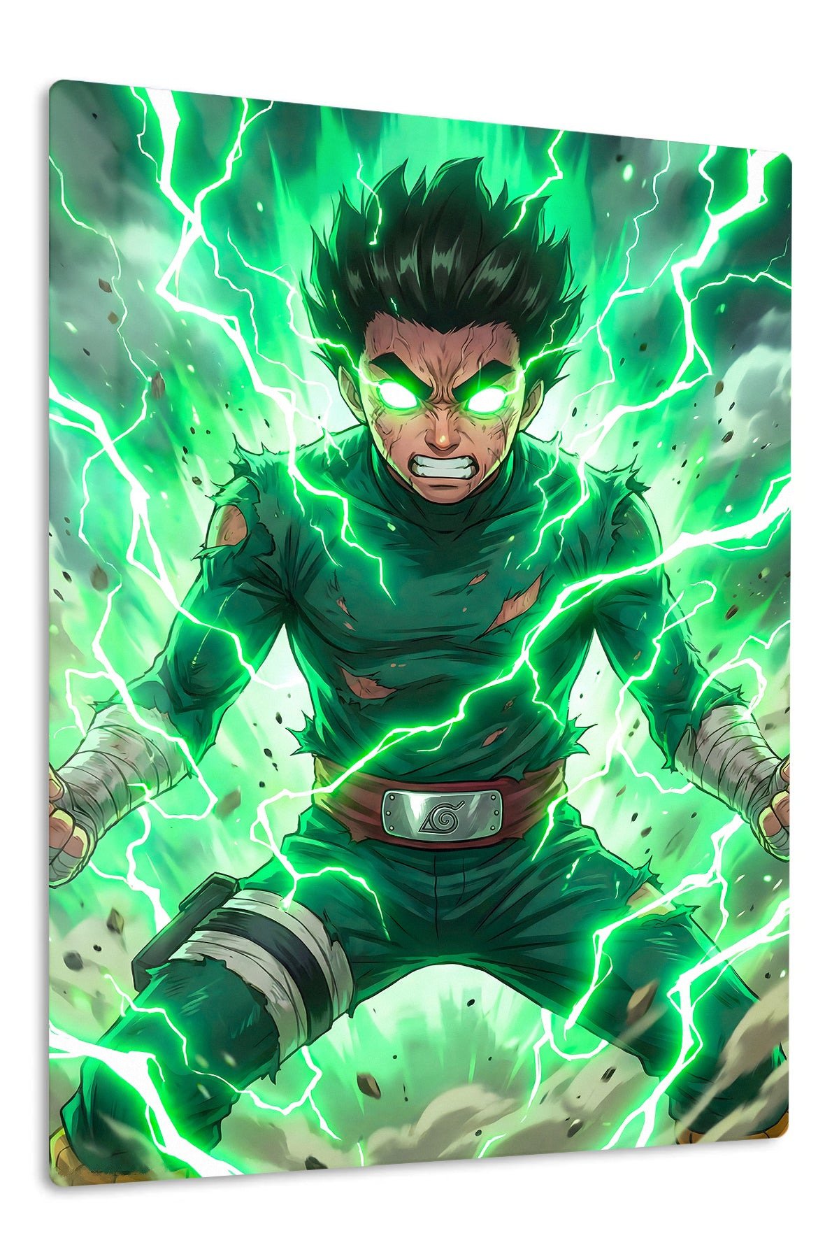 Emerald Lightning Warrior metal wall art print