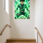 Emerald Lightning Warrior metal wall art print, view 5