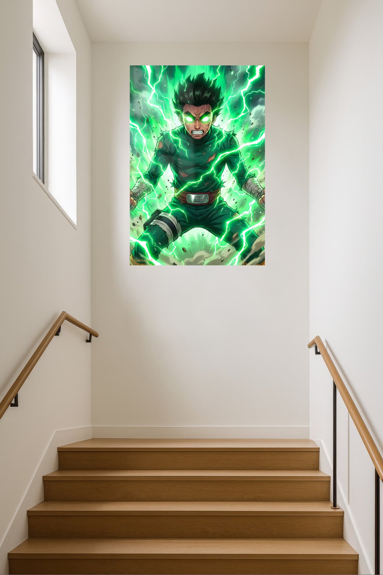 Emerald Lightning Warrior metal wall art print, view 5