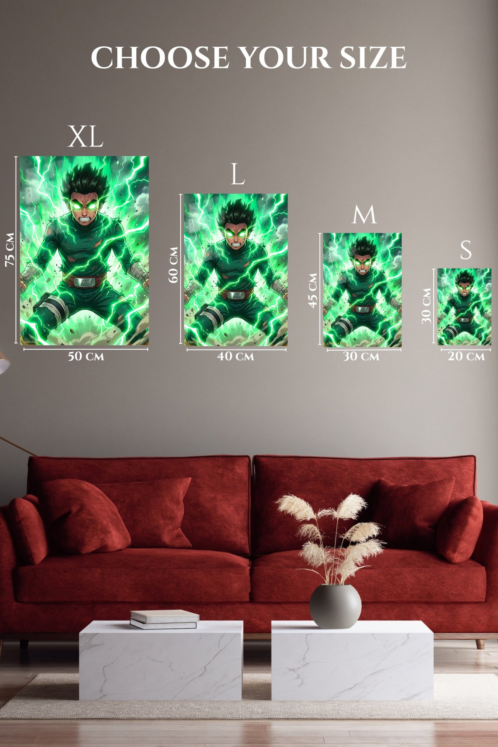 Emerald Lightning Warrior metal wall art print, view 6
