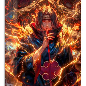 Flamebound Shadow Warrior metal wall art print