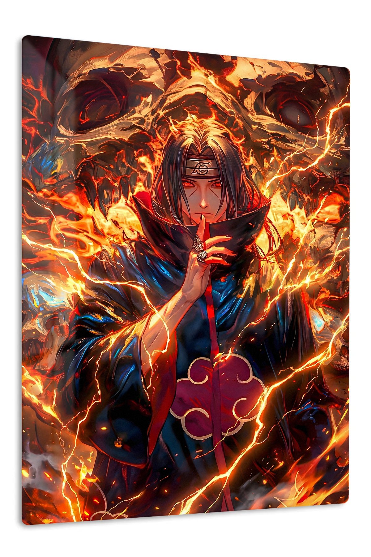 Flamebound Shadow Warrior metal wall art print
