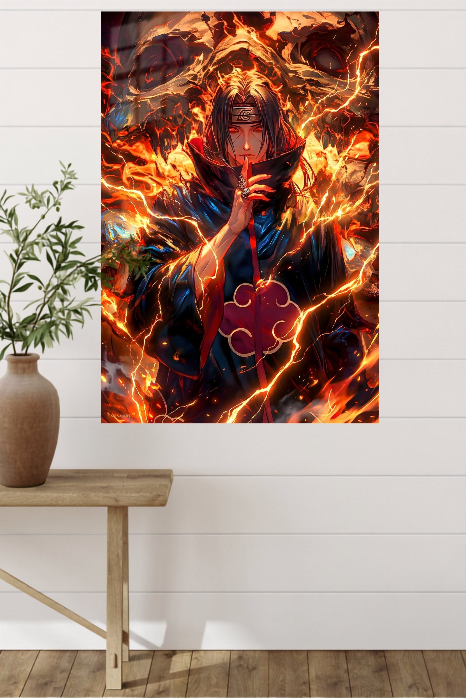 Flamebound Shadow Warrior metal wall art print, view 4
