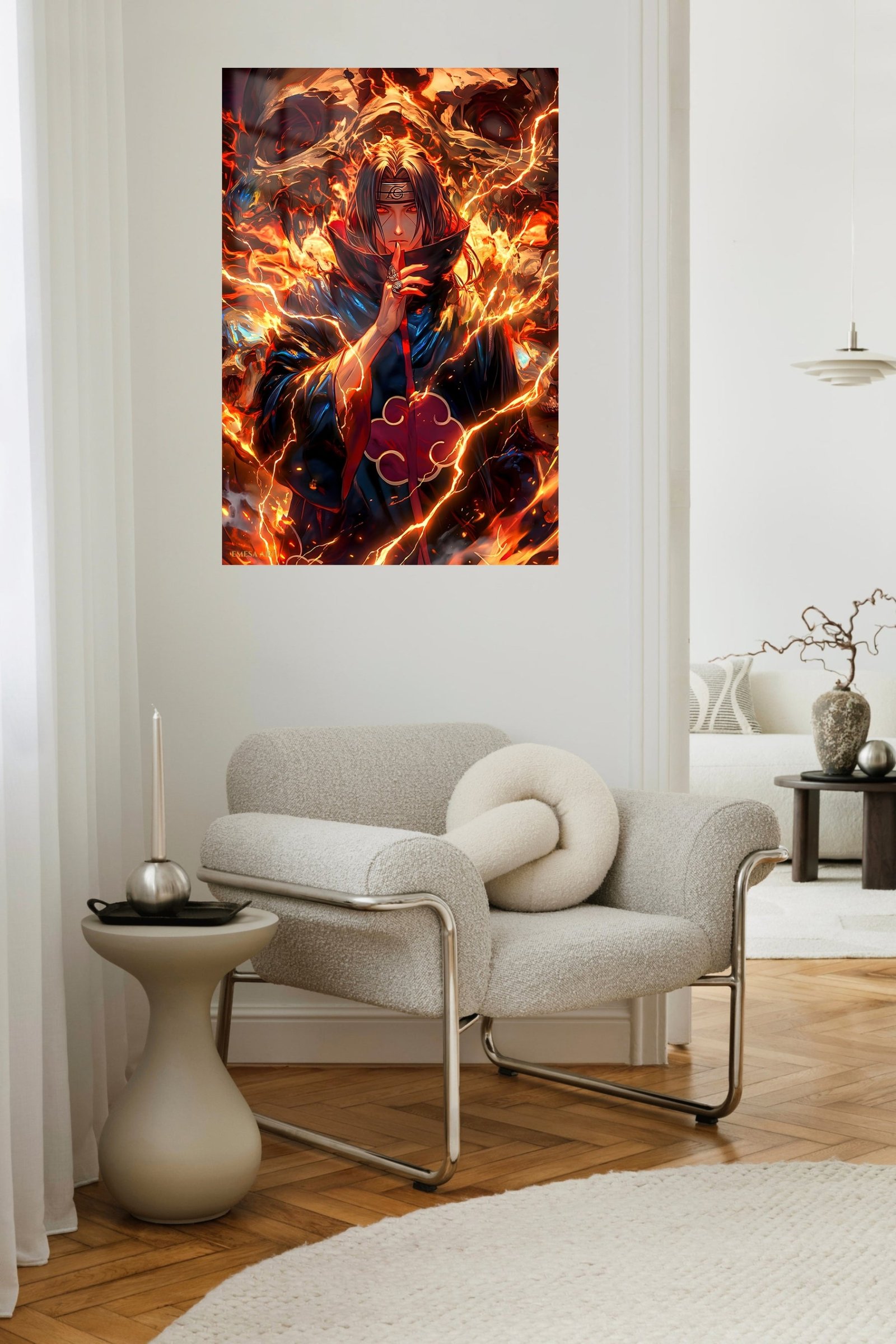 Flamebound Shadow Warrior metal wall art print, view 5