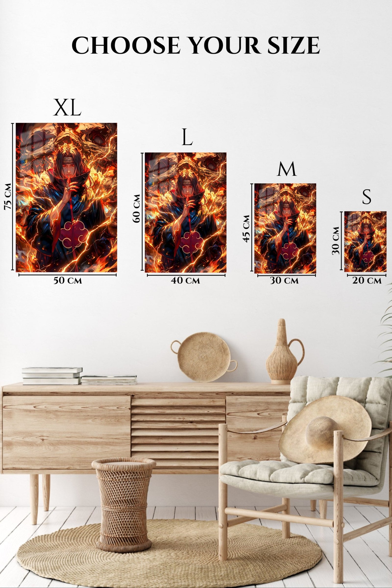Flamebound Shadow Warrior metal wall art print, view 6