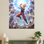 Golden-Haired Warrior's Lightning Surge metal wall art print, view 4