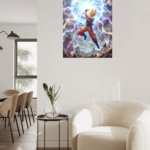 Golden-Haired Warrior's Lightning Surge metal wall art print, view 5