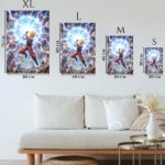 Golden-Haired Warrior's Lightning Surge metal wall art print, view 6