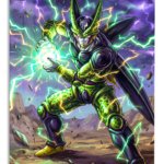 Emerald Storm Warrior metal wall art print