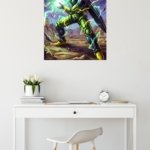Emerald Storm Warrior metal wall art print, view 5