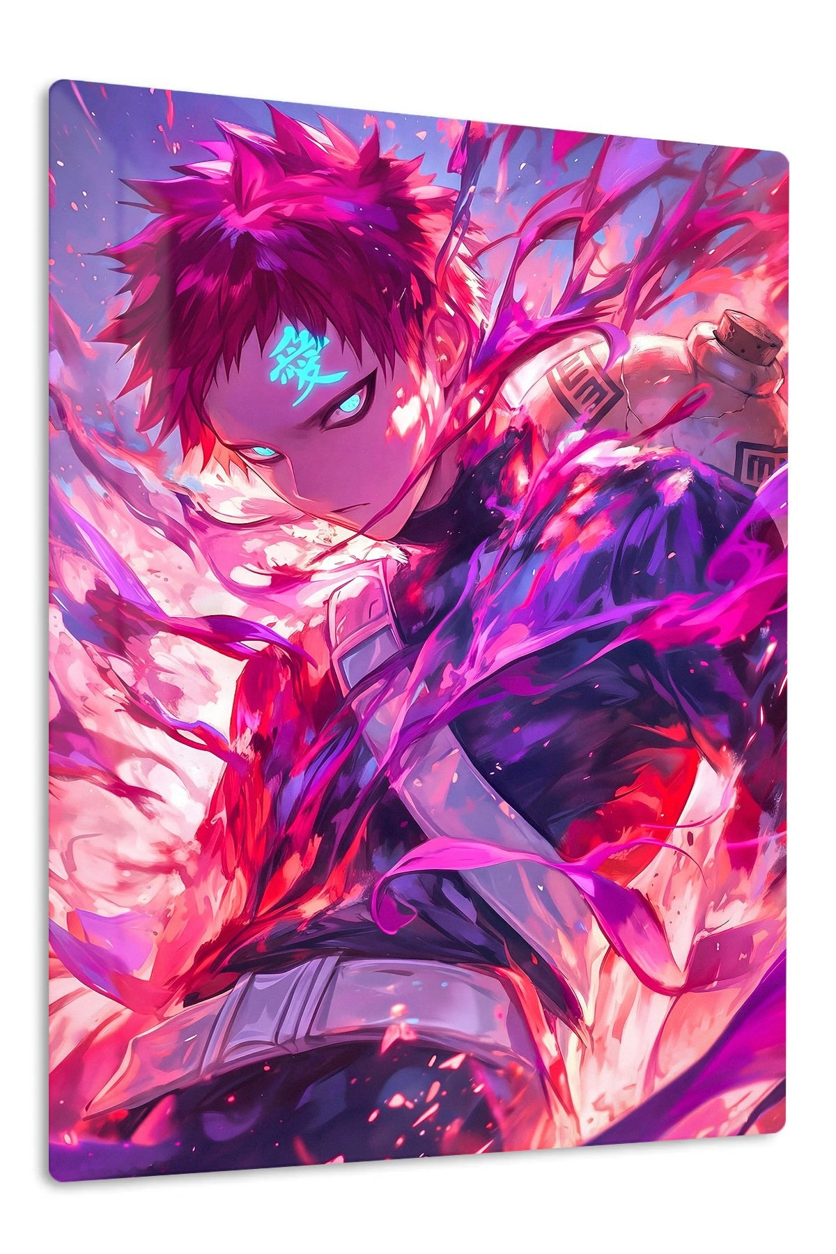 Crimson Aura Warrior metal wall art print