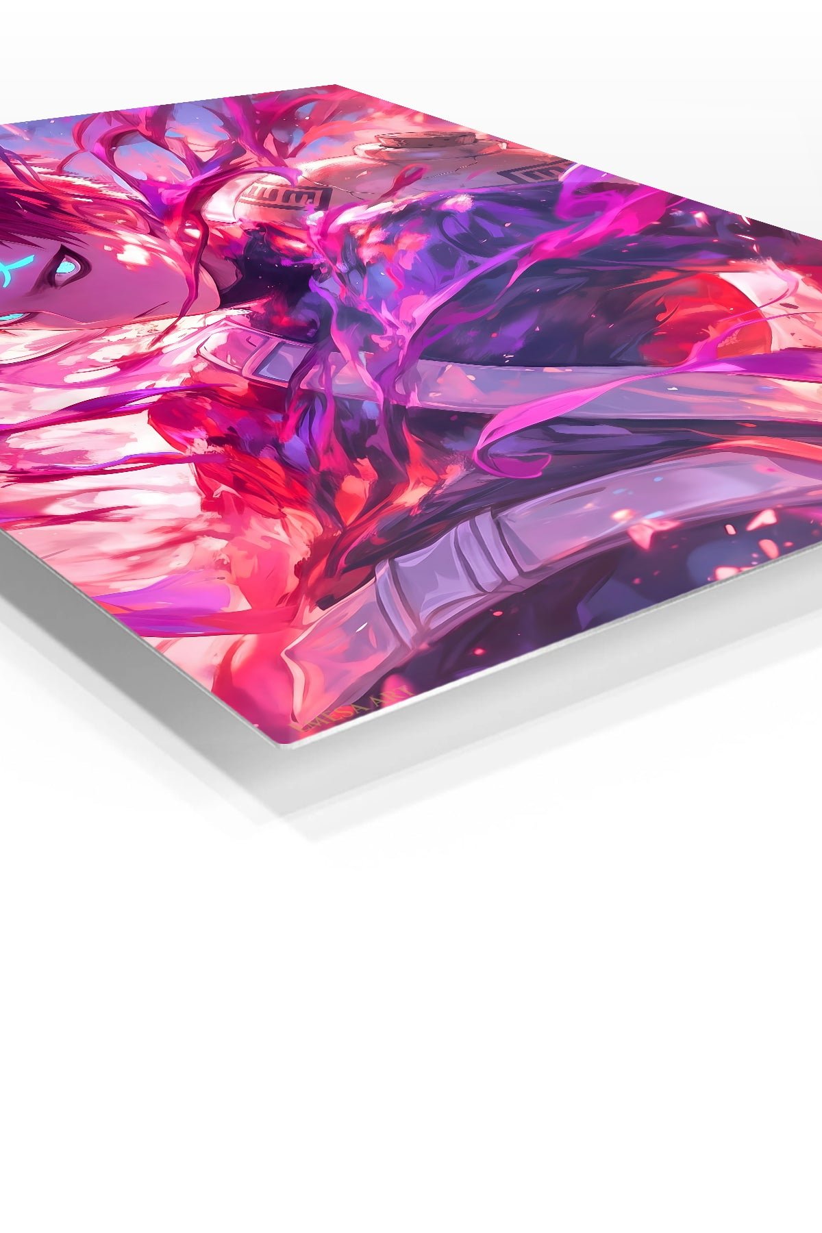 Crimson Aura Warrior metal wall art print, view 2