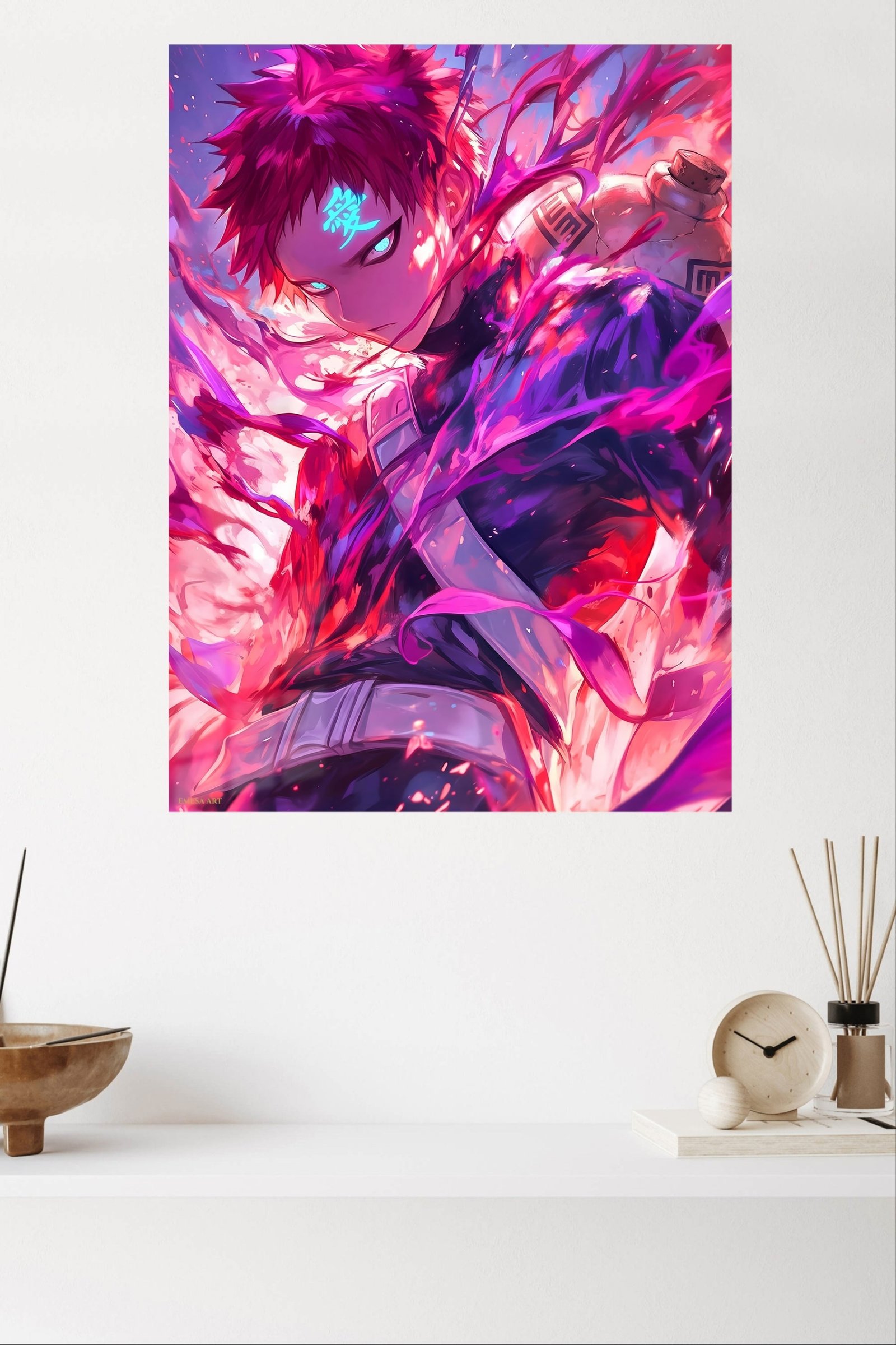 Crimson Aura Warrior metal wall art print, view 4