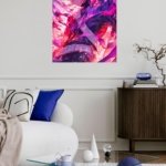 Crimson Aura Warrior metal wall art print, view 5