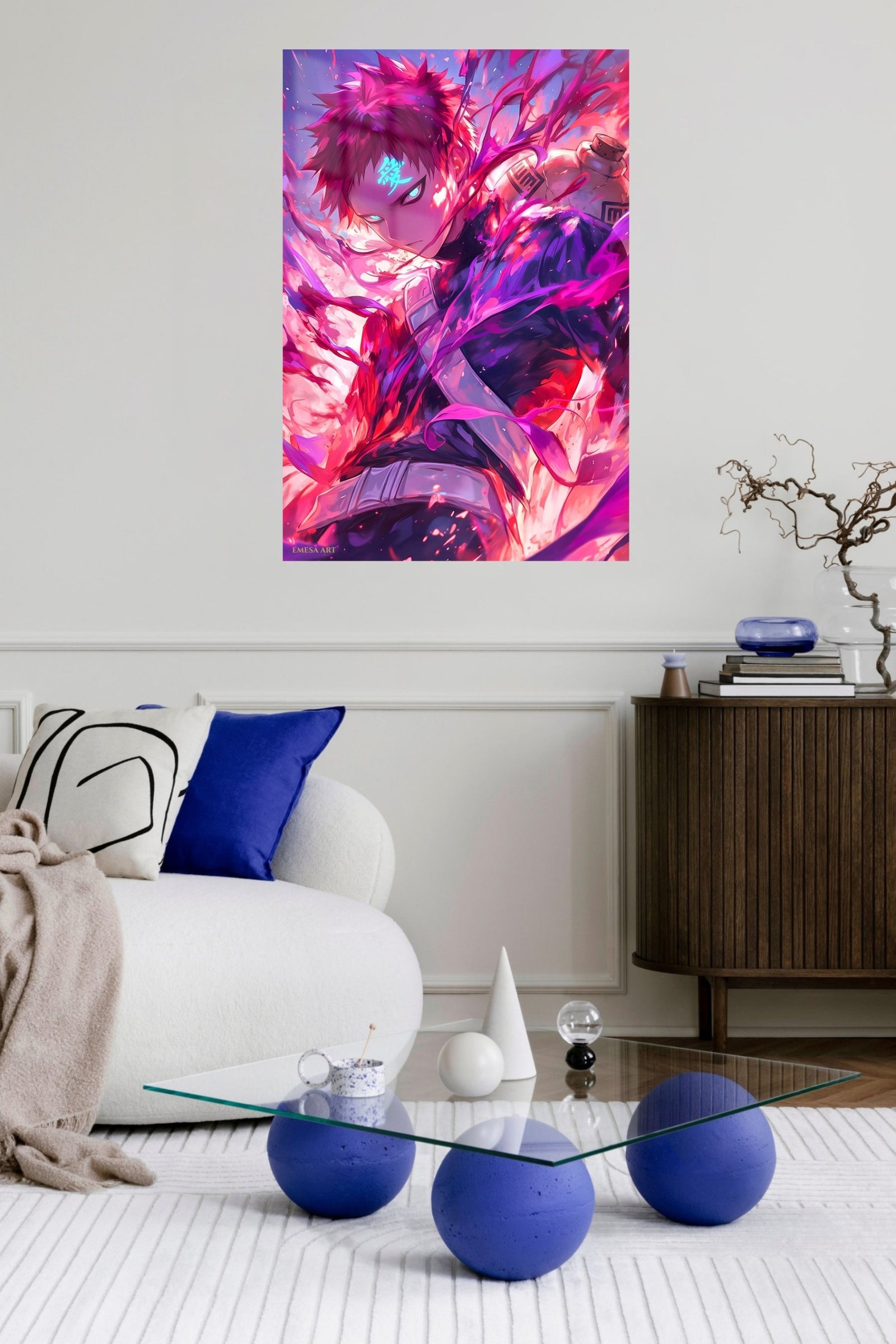 Crimson Aura Warrior metal wall art print, view 5