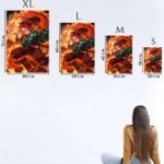 Flame Serpent Sword Warrior metal wall art print, view 6