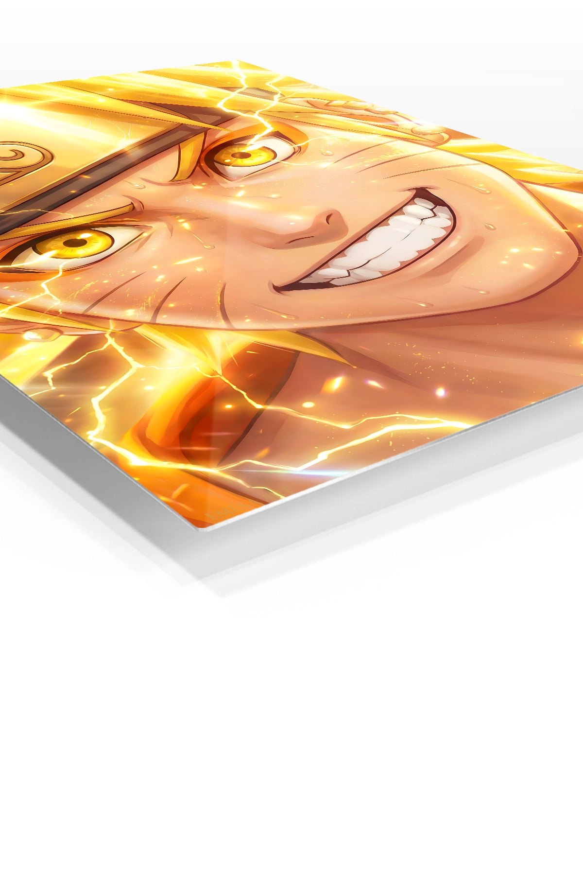 Golden Lightning Ninja Portrait metal wall art print, view 2