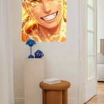Golden Lightning Ninja Portrait metal wall art print, view 5